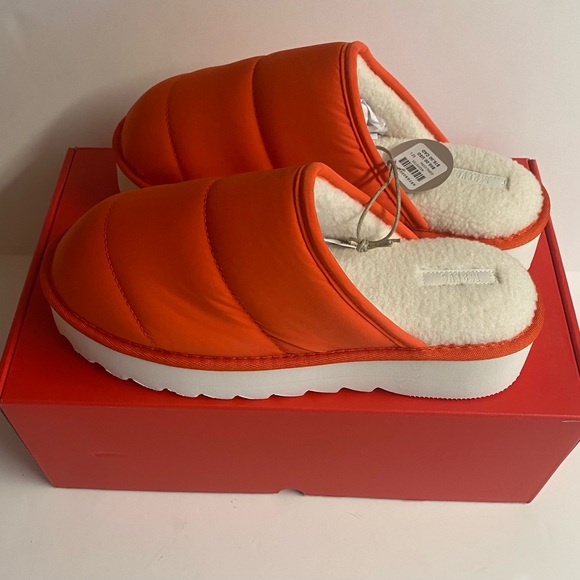 NWT Anthropologie Maeve-puff platform slippers in coral.Size 10 - Picture 4 of 6